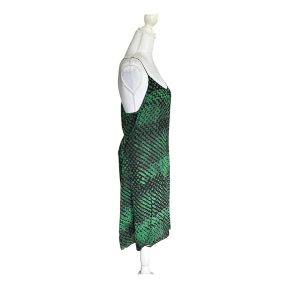 Theory - Black & Green Spotted Sleeveless Silk Sheath Dress Sz M - Picture 5 of 9